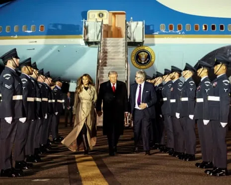 US President Trump Arrives in UK for Second State Visit As Demonstrations Assemble in Windsor